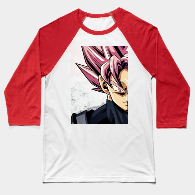 Goku Black Rose Baseball T-Shirt by phxaz